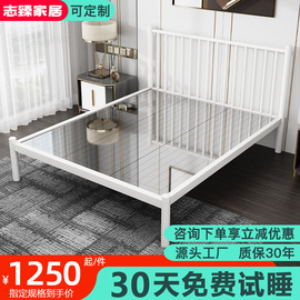 不锈钢双人床加厚1.8米现代简约高端公寓主卧家用网红非铁艺床架