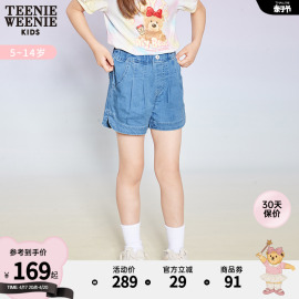 teenieweeniekids小熊童装，女童22年秋季款时尚休闲牛仔短裤潮