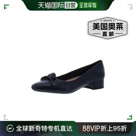 easy spiritCalasee 女式蝴蝶结低跟连衣裙高跟鞋 - 黑色 美国