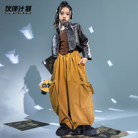 少儿爵士舞演出服装女童韩版潮牌元旦街舞儿童潮服流行舞表演出服