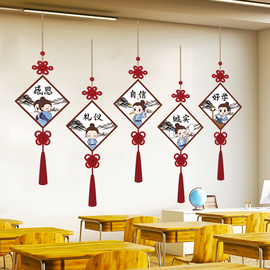古风传统文化墙贴纸自粘幼儿园，环创教室班级，墙面装饰励志贴画布置