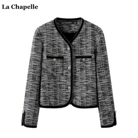 拉夏贝尔/La Chapelle秋季高级感气质名媛短外套女小香风上衣
