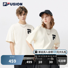 filafusion斐乐潮牌短袖t恤情侣，款夏季宽松男士运动休闲女子短t