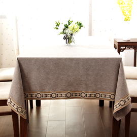 环保客厅茶几布中式家用长方形桌布布艺酒店台布正方形棉麻餐桌布