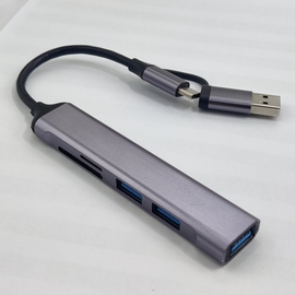 笔记本电脑hub分线器USB3.0集线器扩展坞读卡器TYPE-C拓展坞SDTF