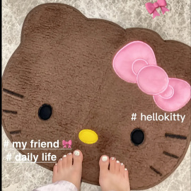 。小地毯地垫黑皮kitty夏威夷hello可爱卧室家用迷你女生门垫入