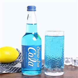 日本进口限定收藏齐藤蓝可乐330ml 玻璃瓶广岛汽水蓝色可乐