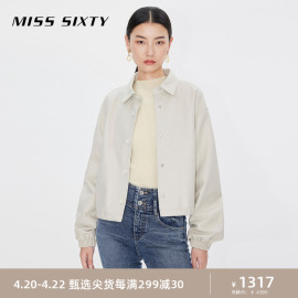 Miss Sixty皮衣外套女羊皮革真皮单排扣短款高级感气质通勤商务风