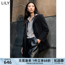 100%羊毛LILY双面呢大衣季通勤风高级感小个子毛呢外套女