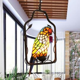 设计师的灯蒂凡尼灯具灯饰，帝鹦鹉吊灯，过道阳台装饰灯手工艺术品