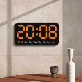 挂钟简约大屏挂立两用时钟客厅，钟表带(钟表带)温度，多功能闹钟座钟时钟led
