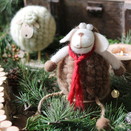 羊毛毡可爱小羊绵羊摆件卧室儿童房间装饰品家居桌面摆件杂货礼物