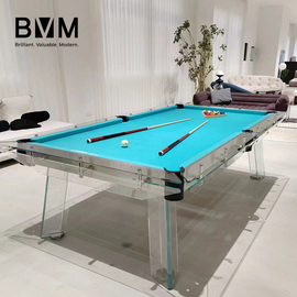 莱特BVM家用台球桌钢化玻璃中式桌水晶美式黑八亚克力家庭标准型