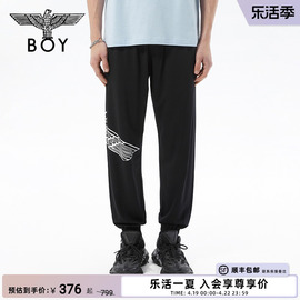 boylondon长裤情侣款印花嘻哈高街时尚，黑色休闲卫裤n15008