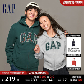 gap男女装秋冬logo碳素，软磨抓绒柔软运动卫衣，情侣装连帽衫816853