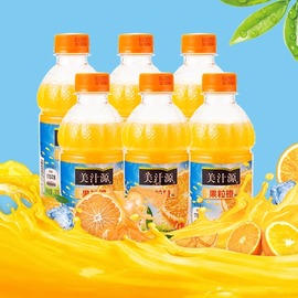 美汁源果粒橙300ml*12瓶装，橙汁果汁橙子，饮品网红饮料休闲可口可乐