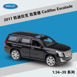 威利136凯迪拉克2017凯雷德suv，越野仿真合金回力车玩具成品模型