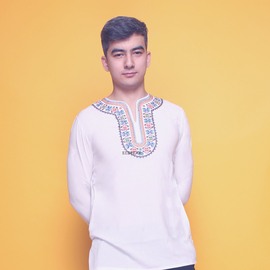 新疆民族风刺绣t恤夏季短袖，男女款传统绣花纯棉打底衫情侣装