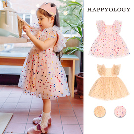 happyology英国女童公主裙夏装，连衣裙儿童夏季裙子，周岁礼服纱裙