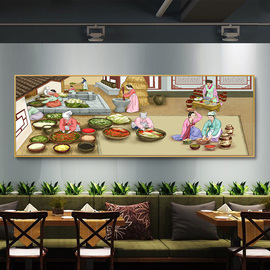 韩式烤肉装c饰画韩国餐厅，挂画料理饭店墙，壁画朝鲜民俗火锅美食挂