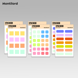 『montilord』basicsquare彩色方形贴纸可书写手账，装饰素材随意贴便签，帮手收纳整理学科贴好看樱花美