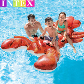 intex成人水上坐骑大龙虾游泳圈，玩具儿童独角兽浮排泳池充气浮床