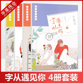 字从遇见你 楷体钢笔硬笔字帖情书情歌情诗情话花式表白见字如面手写书行楷练字帖文艺 成人练字速成硬笔书法练字本钢笔临摹练字帖