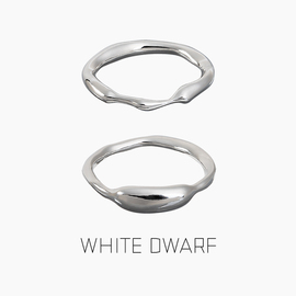WHITE DWARF一多半一少半戒指925银情侣对戒原创设计趣味男女纯银
