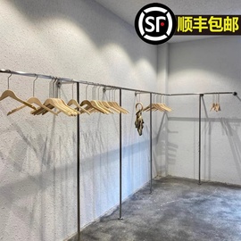 加厚服装店展示架女装上墙壁挂式陈列架不锈钢挂衣架童装落地侧挂