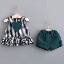 女童1夏装女宝宝衣服，2夏季3岁婴幼儿，4洋气短袖背心两件套装韩版潮