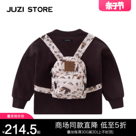 JUZI STORE童装春秋民族风书包装饰上装长袖T恤中性男女童1223005