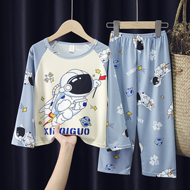 春秋季儿童睡衣长袖，套装可爱卡通中大童男孩女童宝宝家居服太空人