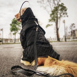 狗狗雨衣四脚全包中大型犬雨披，金毛边(金毛边，)牧冲锋衣防水宠物雨衣原创款