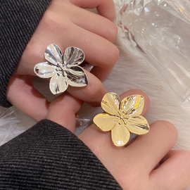 夸张纹理花朵戒指女小众设计复古食指戒高级感个性时尚独特配饰品