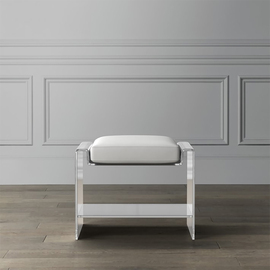 亚克力透明矮凳水晶钢琴凳客厅现代沙发凳子皮革长条凳门口换鞋凳