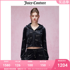 juicycouture橘滋外套女2024年春季美式天鹅绒休闲满印上衣