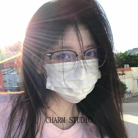 复古半框眼镜女近视可配有度数防蓝光素颜眼镜框镜架男潮斯文败类