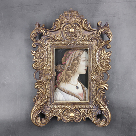 欧式巴洛克雕花相框摆台6寸影楼婚纱照宝宝像框架挂墙树脂摆件