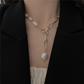 米兰设计师 Ckcotik巴洛克珍珠项链轻奢高级感锁骨链长款颈链