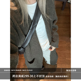 4PRIL 松弛入冬 一整个舒服住 长款羊驼毛毛衣开衫上衣女冬季外套