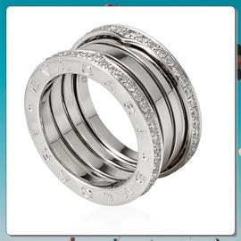 宝格丽戒指bvlgari，女子银色镶钻经典，指环女款bvl349993