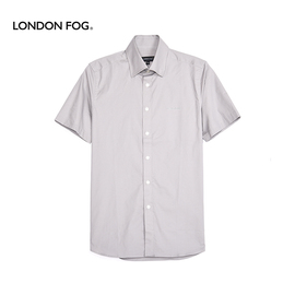 伦敦雾短袖商务衬衫男夏季休闲棉弹简约透气舒适男士半袖衬衣