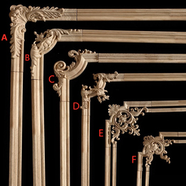 东阳欧式实木雕花装饰法式电视背景墙实木木线条弧形相框门框压边