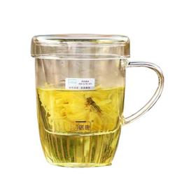明信唐 绿茶杯个人专用杯耐热玻璃办公杯茶水分离杯可加热泡茶杯