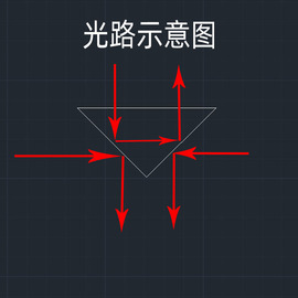 光学玻璃直角三棱镜全反射，直角面镀膜视觉，测量90度转向三菱镜加工