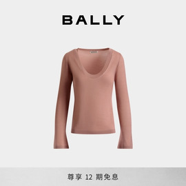 BALLY巴利24春夏粉色山羊绒女士针织衫6308288