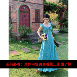 三个裁缝 法式复古设计感镂空刺绣收腰显瘦气质连衣裙女春夏