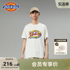 dickies24春夏字母印花圆领，短袖t恤男女情侣