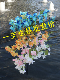 仿真三角梅婚庆樱花枝梅，花枝塑料花，装饰花绢花客厅落地假花条