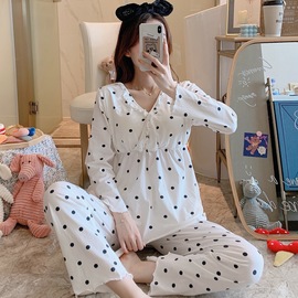 孕妇睡衣夏季月子服薄款产后7月份8哺乳衣，纯棉产妇打底内衣带胸垫